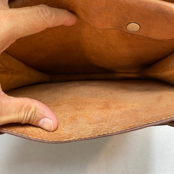 VINTAGE CANOA Crossbody Shoulder Bag Tan Pouch Phone Wallet 80s - Picture 13 of 16